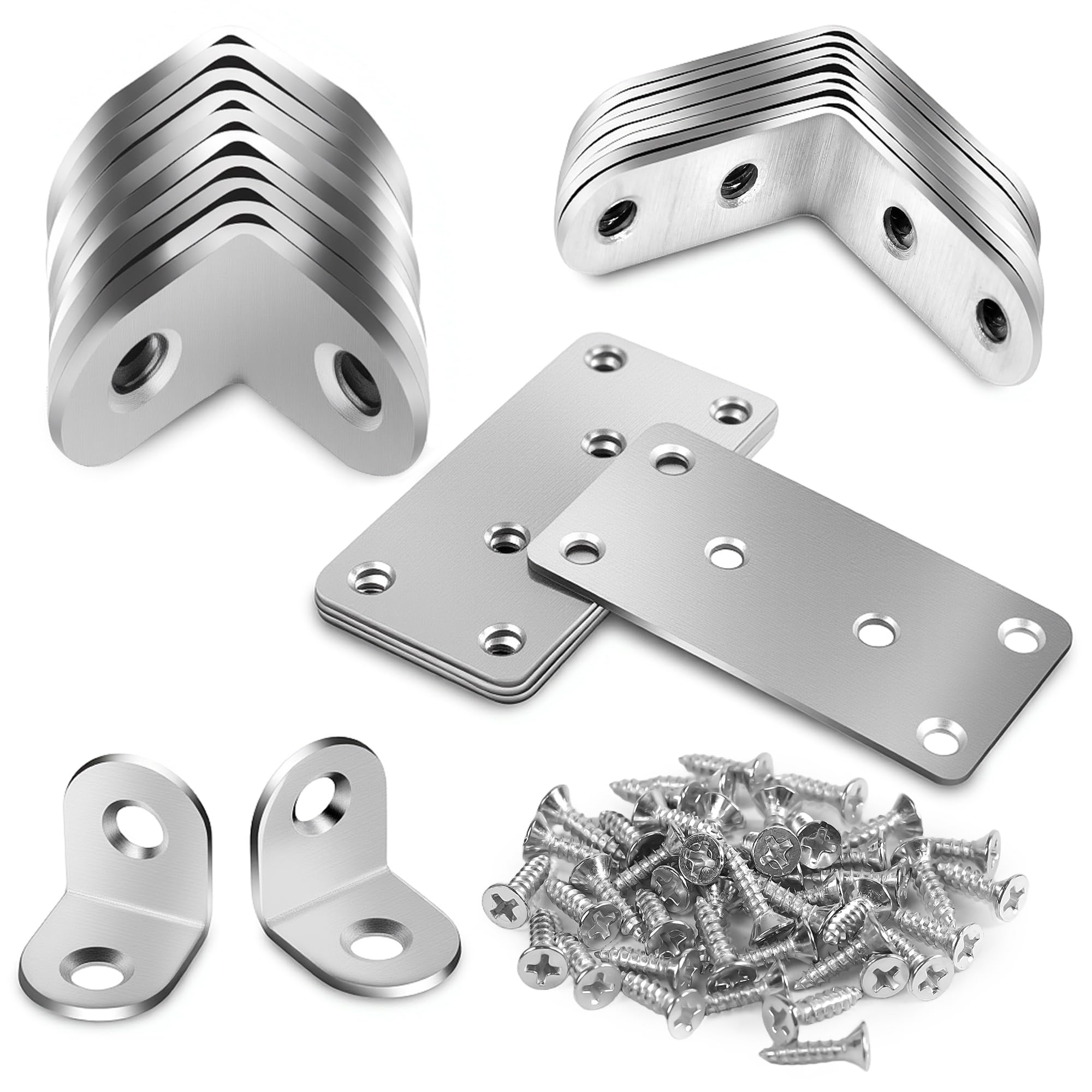 18PCS L Brackets for Wood and 4PCS Wood Joining Brackets, 20 × 20mm, 40 × 40mm Bracket