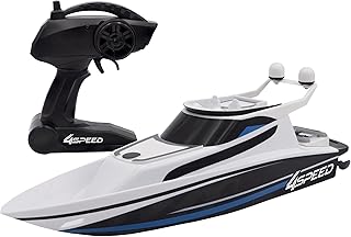 Silverlit Silverlit-4SPEED by Speed Boat-2.4Ghz Barco teledirigido Negro-34 cm, 70009, Blanco y Negro, Color White/Black