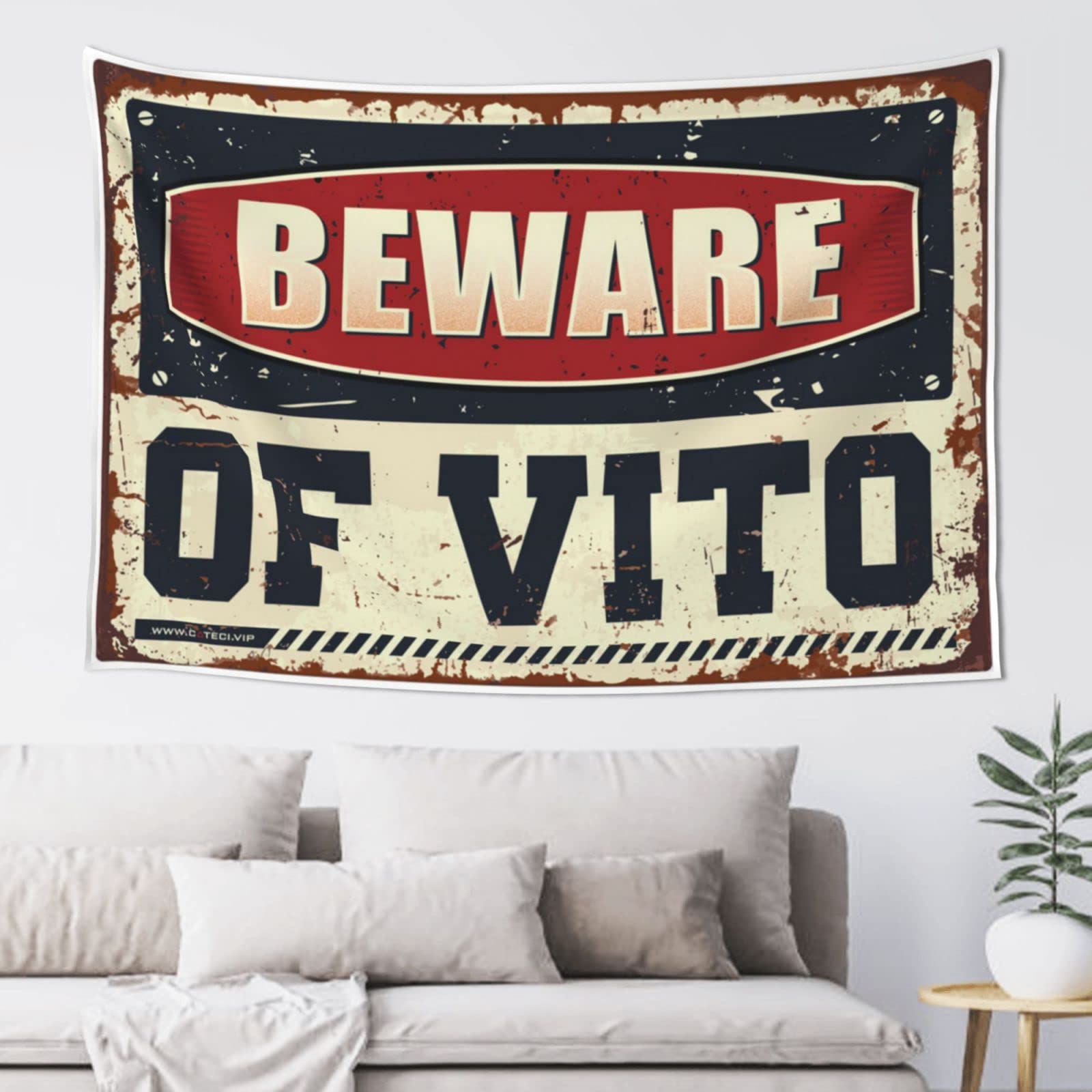 PRAVOXI Man Cabe Decor Beware Of Vito Tapestry Door Decorations For Bedroom Tapestry For Men(75X100CM)