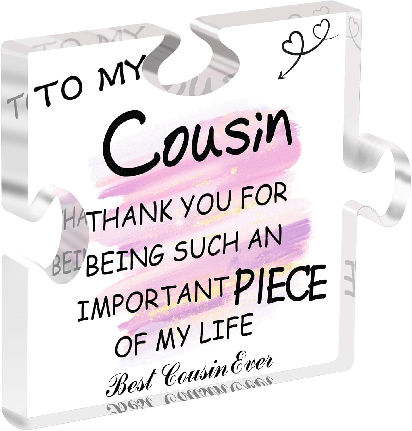 Cousin Gifts for Women - Best Cousin Ever Christmas Birthday Acrylic Plaque