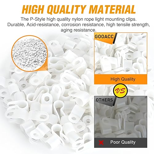 Vista 15 de GOOACC Clips de montaje estilo P de cuerda de 1/2 pulgada con tornillos Phillips de acero inoxidable con cabeza panorámica
