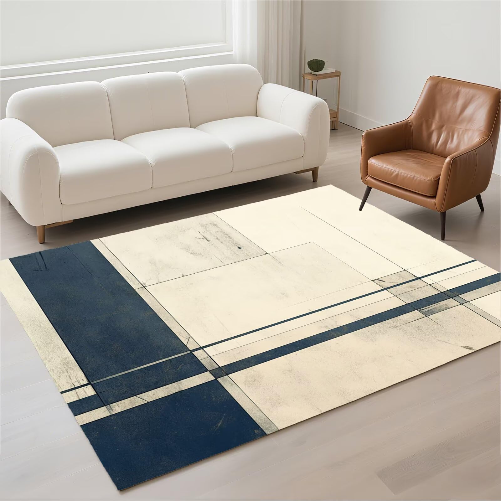 Tapis de couloir lavable et antidérapant avec texture douce en pile bouclée