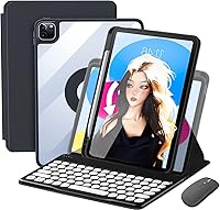 Vista 11 de Funda de teclado vertical para iPad9/iPad8/iPad7 de 10.2 pulgadas con mouse, funda para iPad de 9ª/8ª/7ª generación/Air3/Pro10.5 con combinación