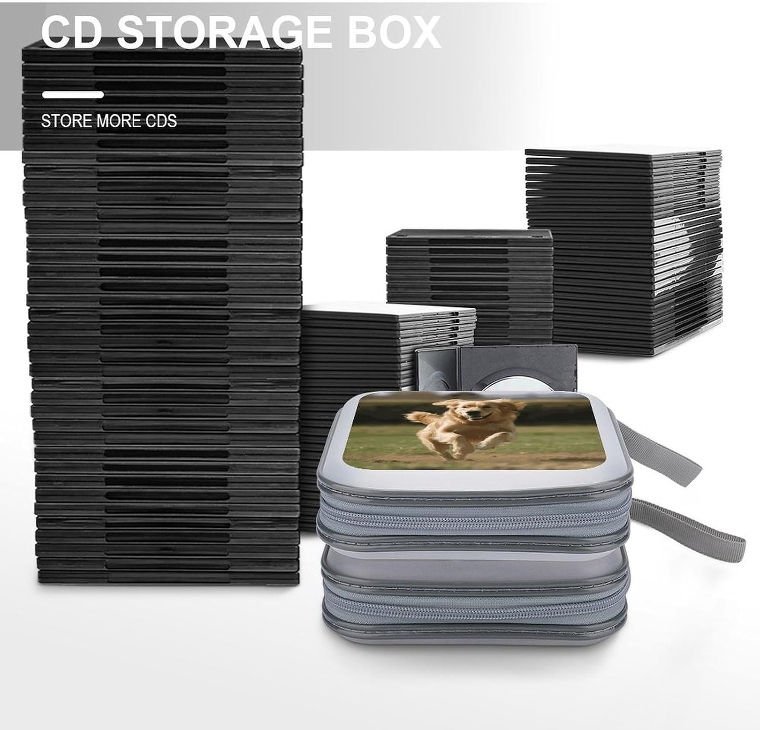 Golden Retriever Running CD Case CD Storage Box DVD Sleeves