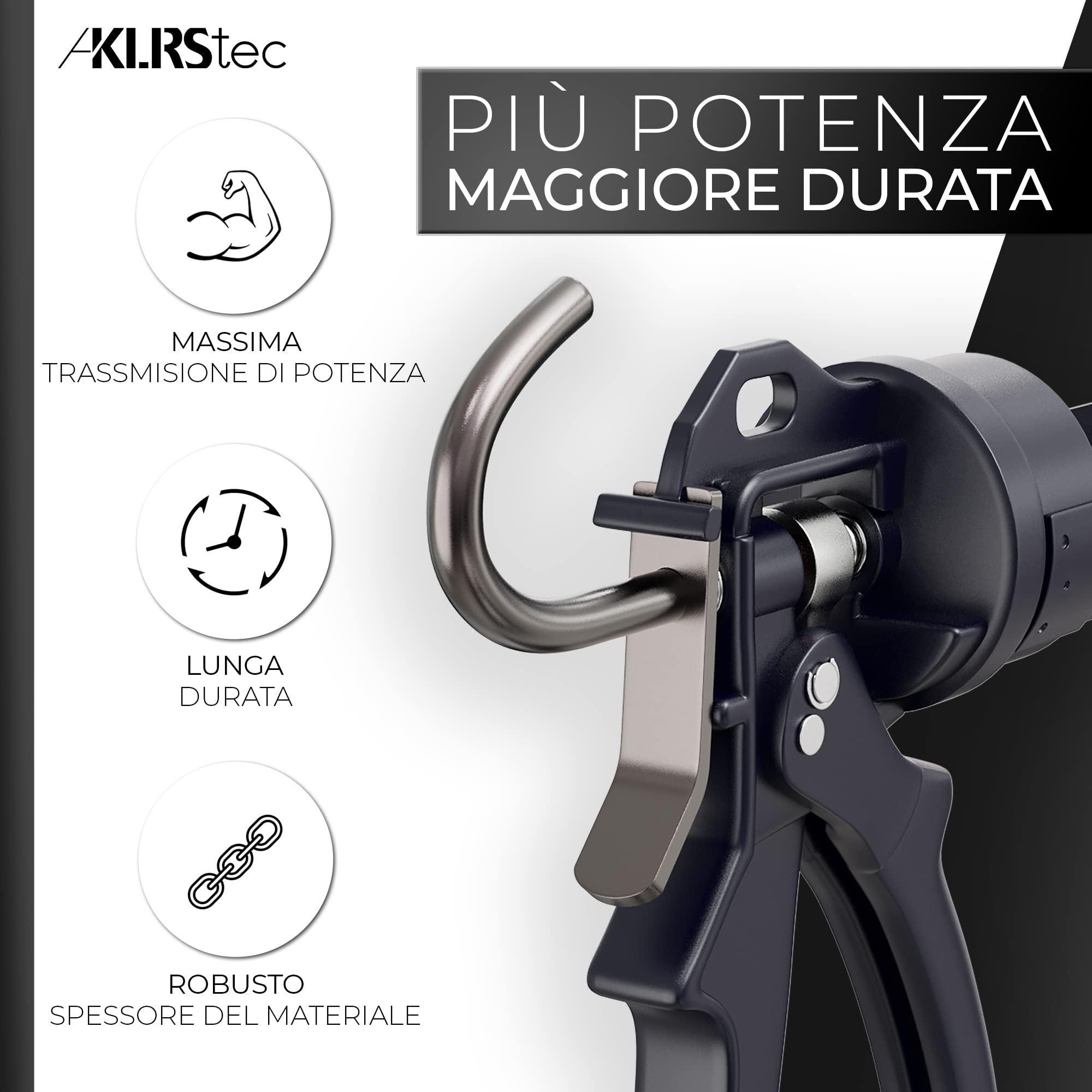 KLRStec® PROFESSIONAL Pistola a cartuccia con rapporto massimo 25:1 - Pistola a cartuccia professionale 4K per tutte le comuni cartucce di sigillante e adesivo da 150-300 ml