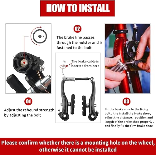 Miniatura 5 de Juego completo de frenos de bicicleta, kit de palanca de cables de pinzas interiores y exteriores, freno universal para bicicleta delantera y