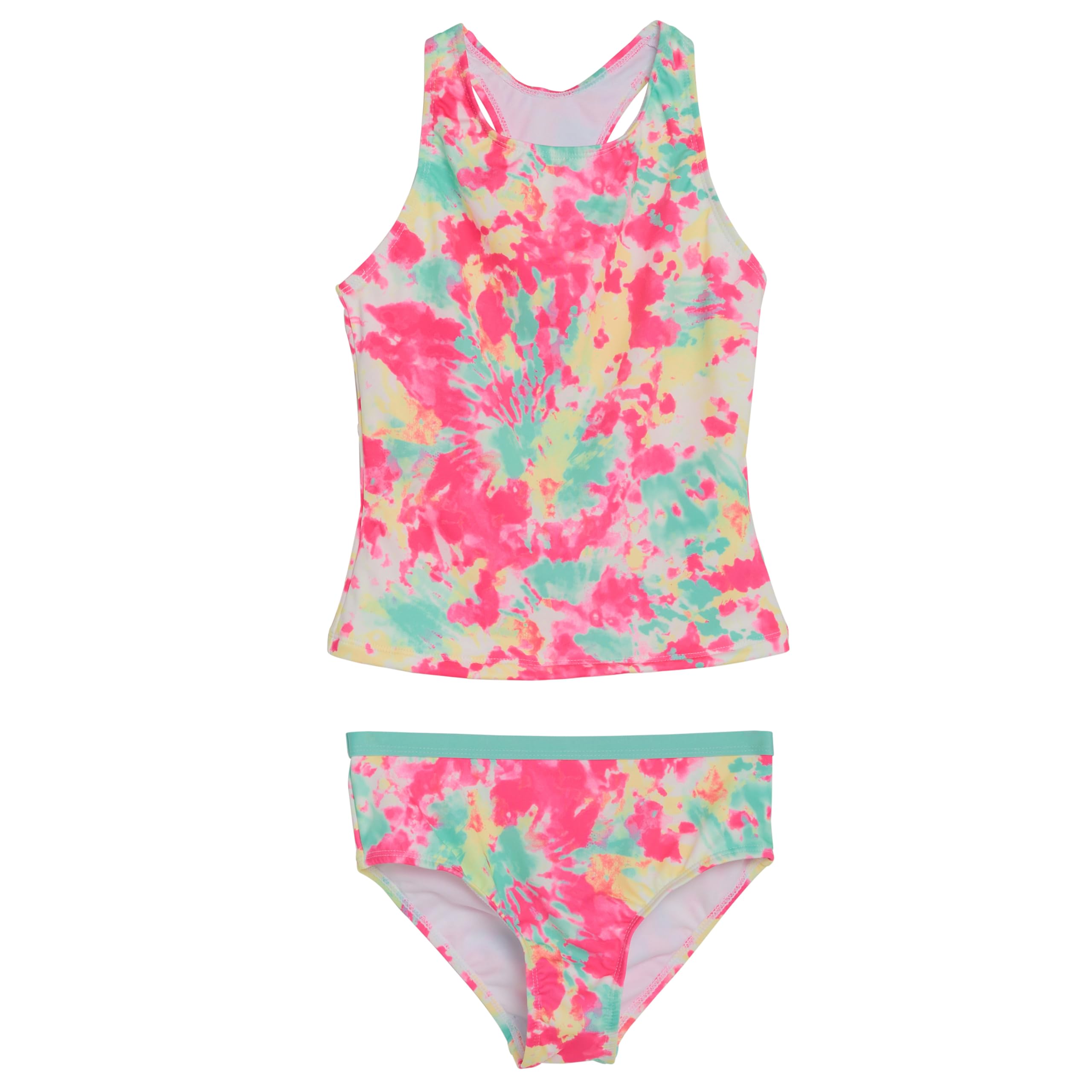Lands' End Girls' UPF 50+ Swim Bikini Bottom and Racerback Tankini Set