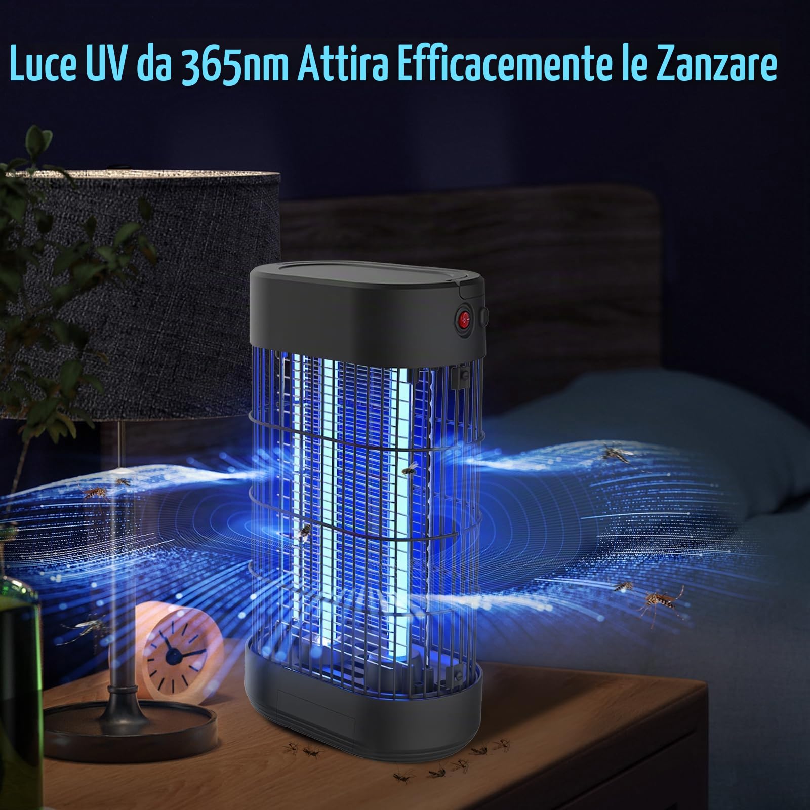 Zanzariera Elettrica, 18W Efficacemente 80㎡ Luce UV Assassino di Insetti Elettrico Assassino di Mosche da Interno Non Tossico Trappola per Zanzare per Camera da Letto Cucina Patio