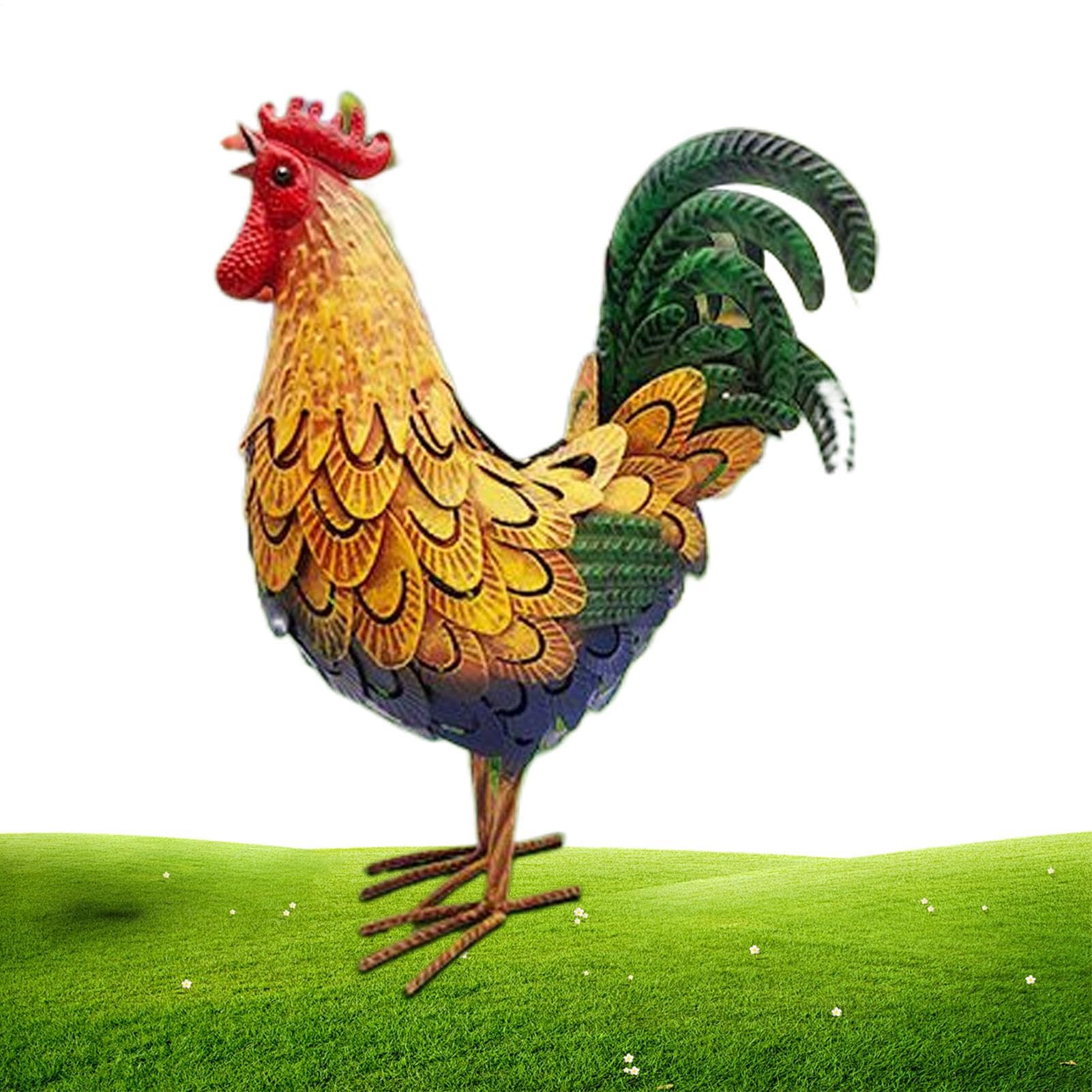 Sculpture de poulet en métal et art de cour haut de gamme