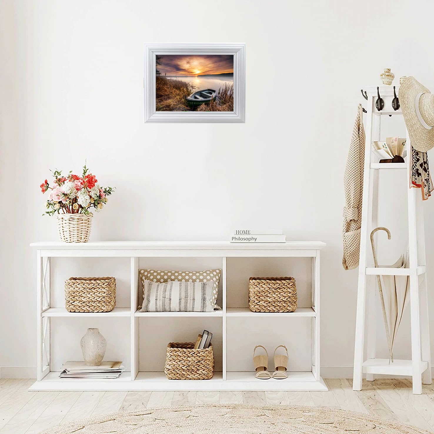 Armoire à clés Murale en Bois avec Porte-clés Style Vintage