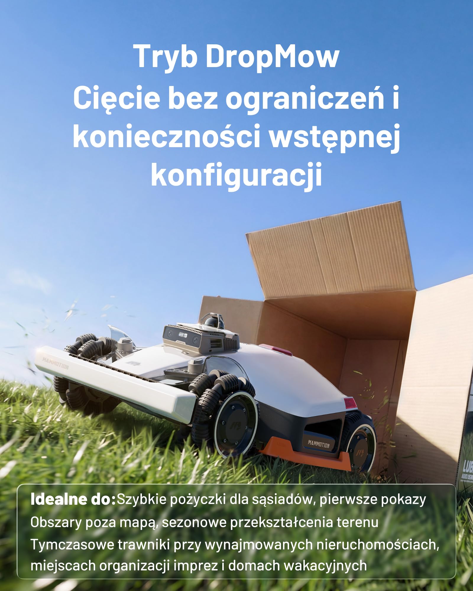 Mammotion LUBA 3 AWD 1500 robot koszący bez przewodu, Zalec. 1500 m² | 360° LiDAR + Podwójna kamera z KI, AWD do 80% nachylenia, 15 stref, Wysokość cięcia 25-70 mm, Bateria 9,4Ah