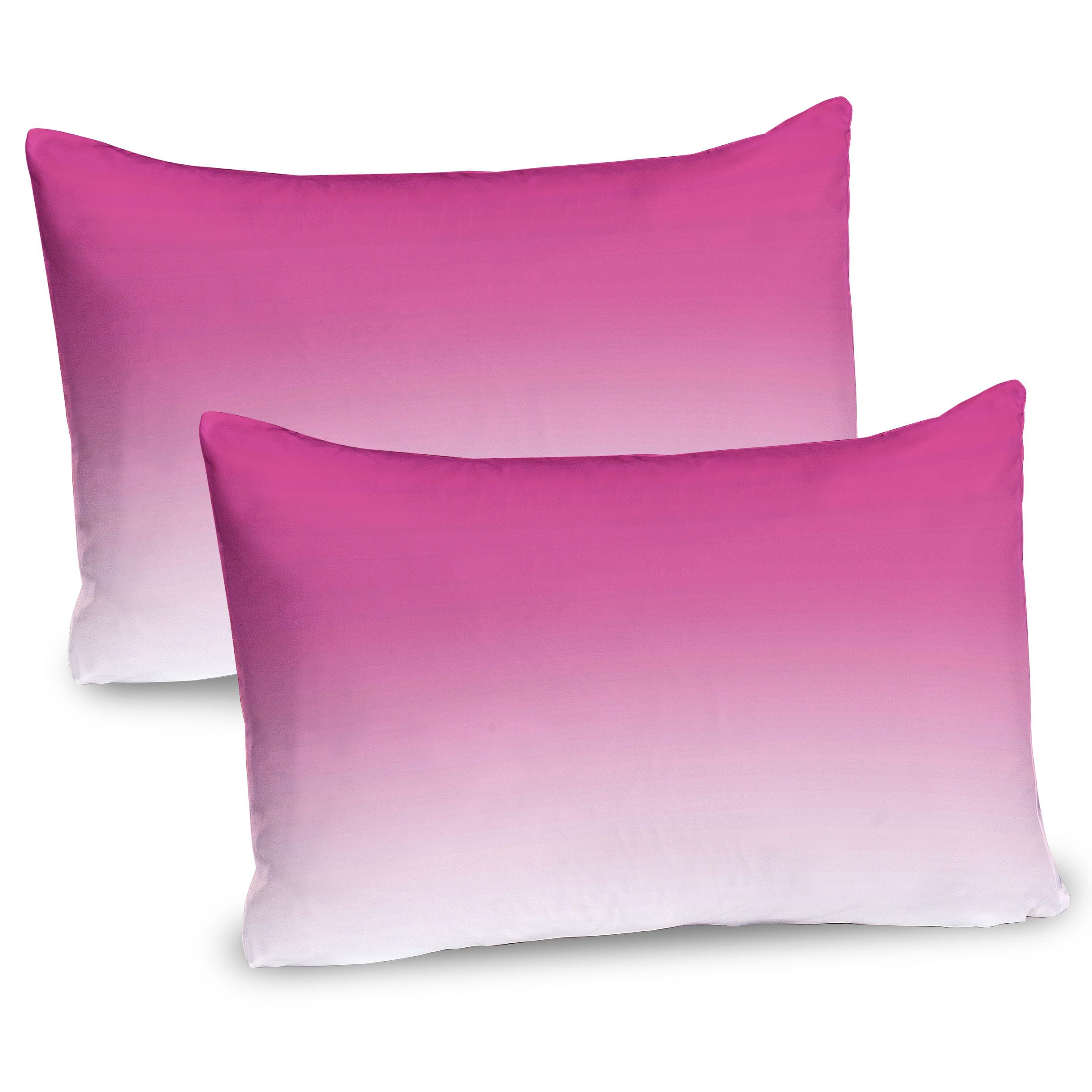Ambesonne Ombre Pillow Sham Set of 2, Hot Pink Candy and Cream Girly Elements Inspired Ombre Digital Design Art Print Modern, Quality Microfiber Bedding Item for All Seasons, 36