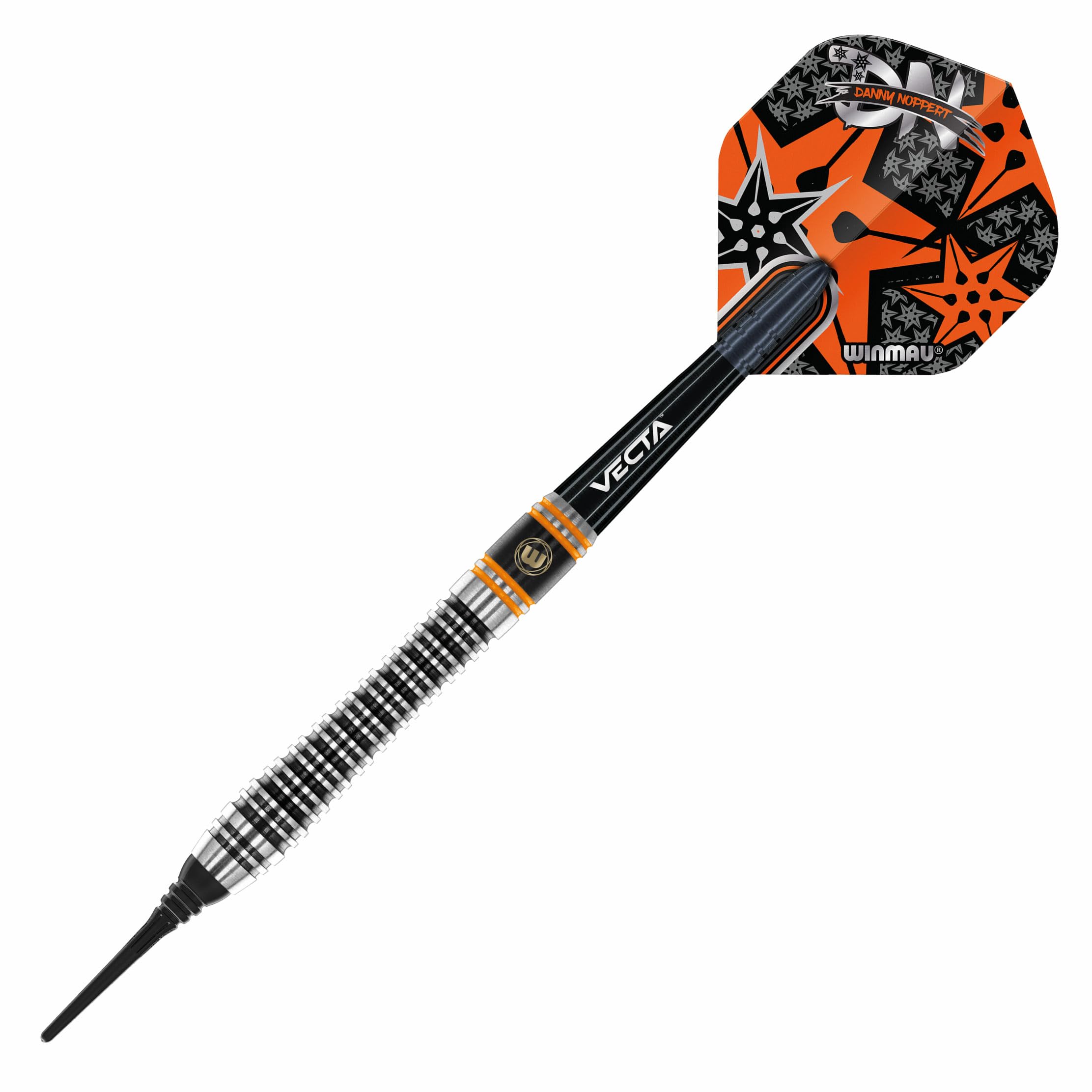 WINMAU Danny Noppert Signature Edition 2.0 - Set professionale di freccette in tungsteno, con alette e fusti (Stems)