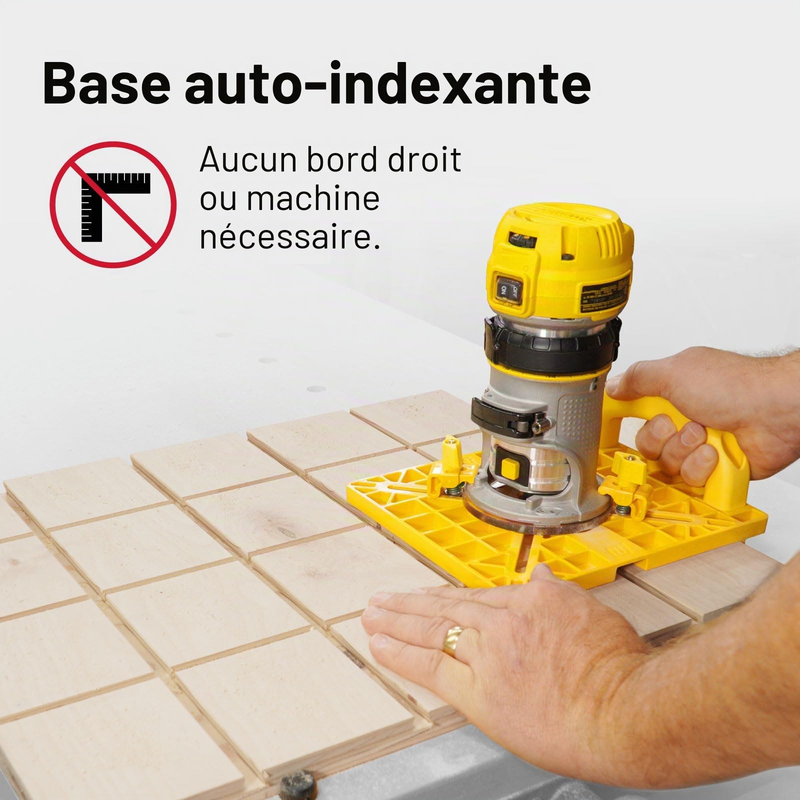 MICROJIG MatchFit MFRG-400-025 Guide de routage de grille – Outil de précision pour rails de serrage à queue d'aronde, installation facile, design auto-indexé, compatible avec les défonceuses | Kit