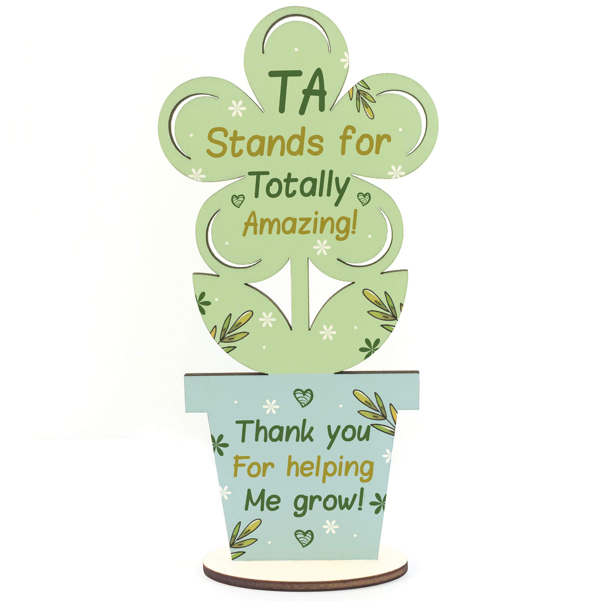 RED OCEAN Amazing Teaching Assistant Gifts TA Wood Flower Thank You Teacher Gift Leaving Gift Keepsake