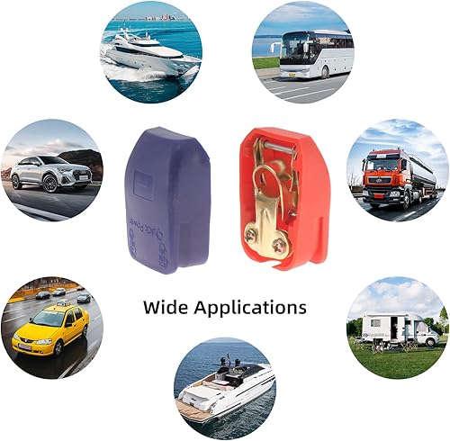 Miniatura 5 de Conector de terminal de batería, 2 pares de abrazaderas universales de liberación rápida para batería, terminales de batería de poste superior para