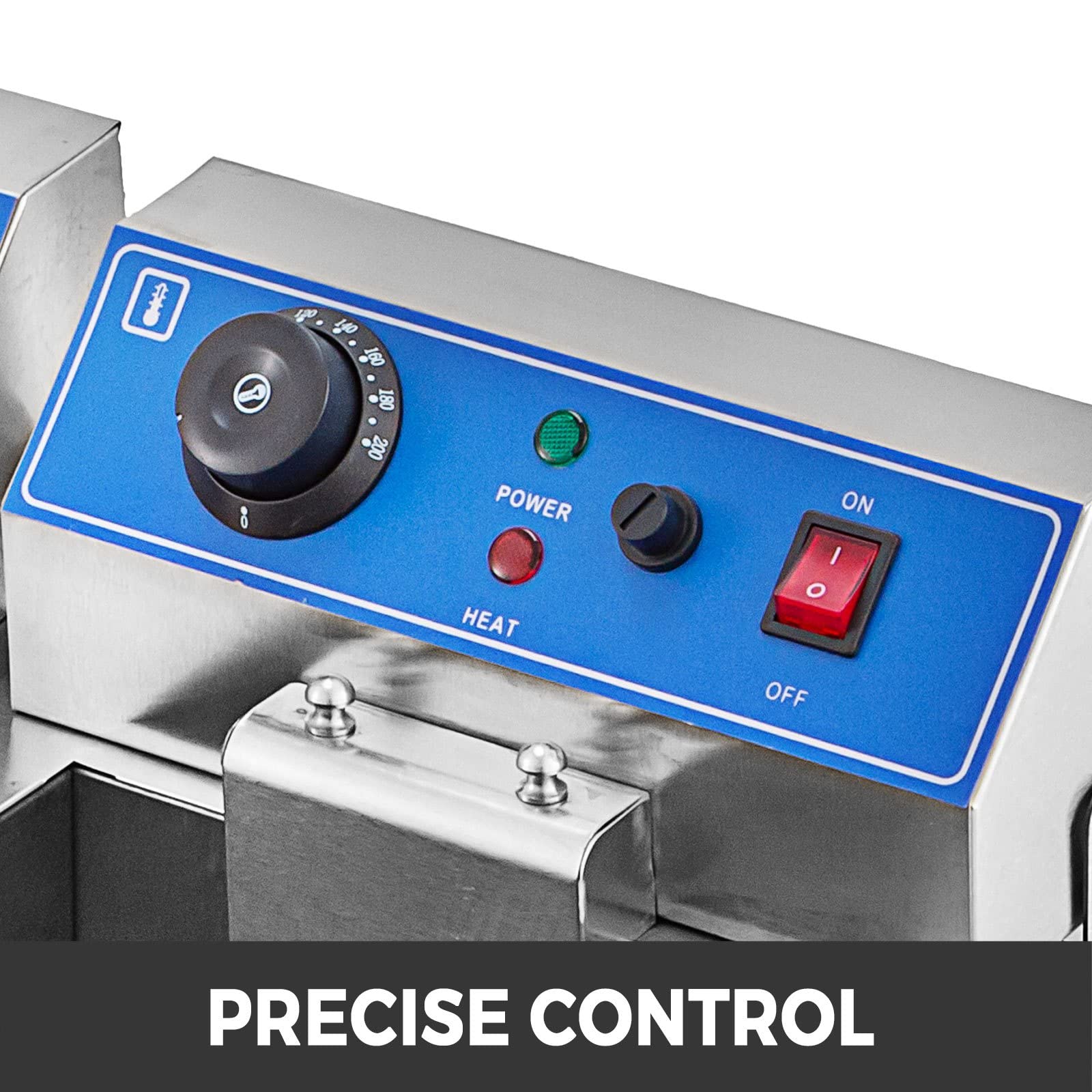 Friggitrice elettrica professionale fritte 6000 W 20 L doppio serbatoio + 2 rubinetti, in acciaio inox, per uso commerciale ristoranti supermercati fast foods snack bar