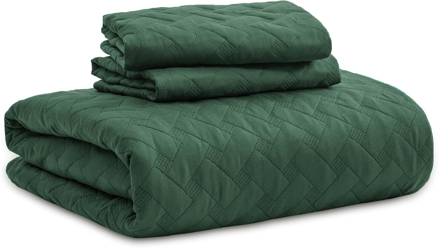 Bedsure Quilts California King Size - Lightweight Bedspreads Cal King Size with Basket Weave Pattern, Soft Quilt Bedding, Dark Green Comforter Coverlet for All Seasons (111" x 106") - Image 7