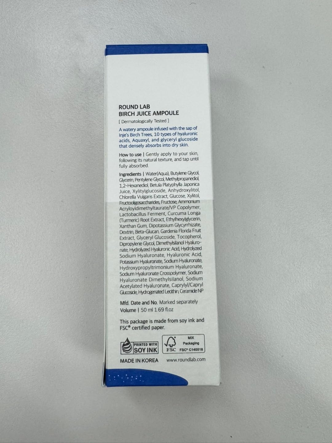 ROUND LAB Birch Juice Moisturizing Ampoule 1.69 Fl Oz, 7-Second Hydration Absorption, 72-hour long-lasting moisture, Watery Texture for Layering, Face Moisturizer for Sensitive Skin, Korean Skincare - Image 7