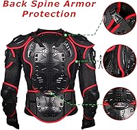 Vista 4 de RIDBIKER - Protector de blindaje desmontable, de cuerpo completo, para motocicleta, chaqueta de carreras, motocross, camisa protectora para pecho