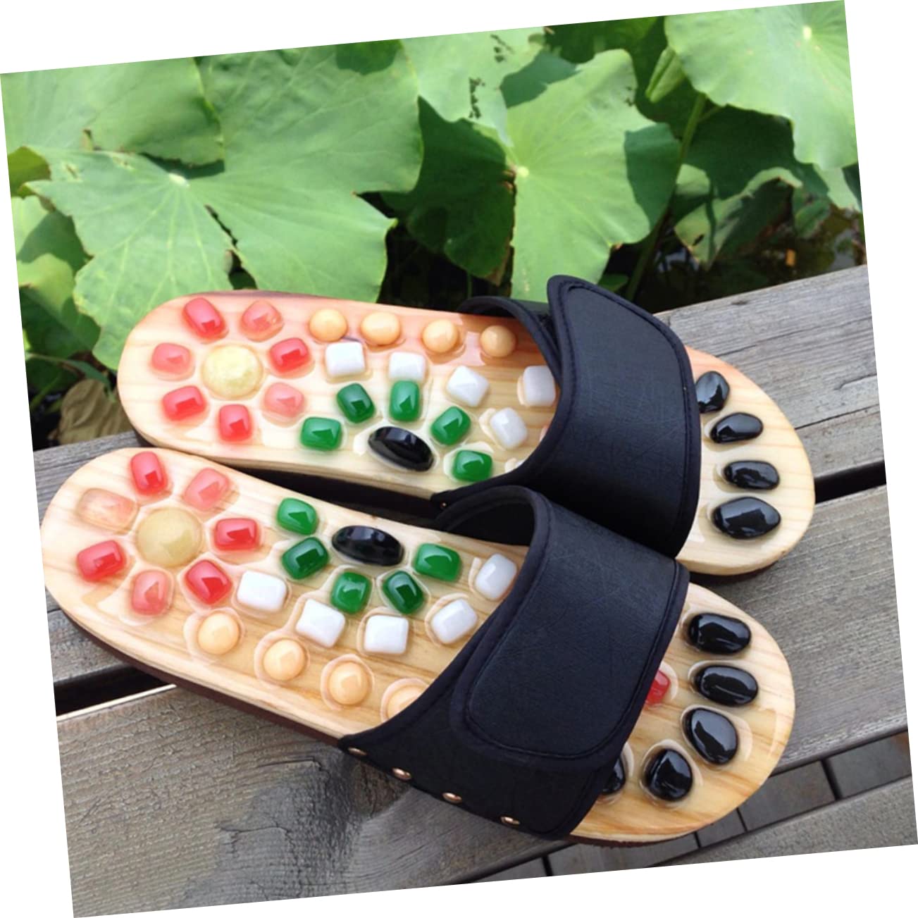 Akupressur Massagepantoffeln 39-40 Schwarz für Damen und Zuhause
