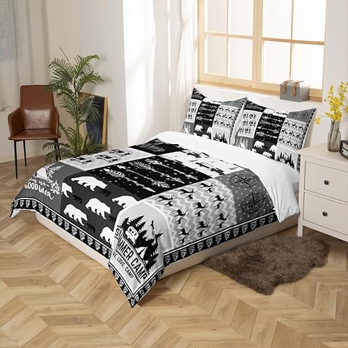 Miniatura 5 de Juego de funda de edredón de verano para campamento y campista, juego de ropa de cama de 3 piezas para niños, adolescentes y adultos, decoración de