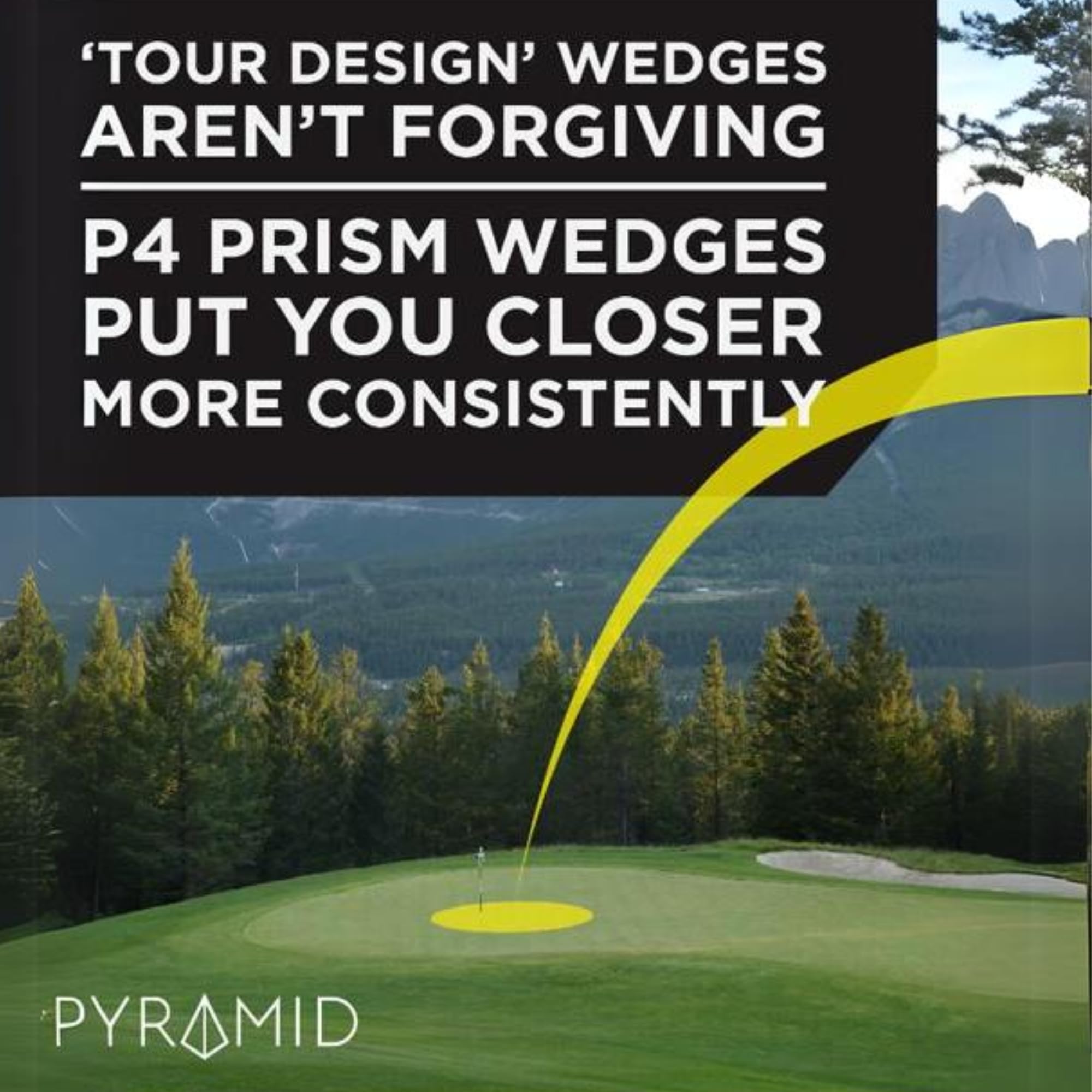 Pyramid Golf P4 Prism Wedge - CNC-gefräste Rillen für maximalen Spin, Keil rechte Hand, vielseitiges Golfkeile Set für Fehlertoleranz und Kontrolle, Spieler mit mittlerem bis hohem Handicap