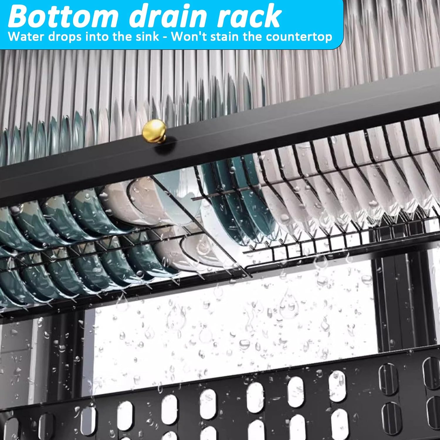Dish Drying Rack, Over The Sink Dish Drainer Drying Rack 3 Tier Dish Rack with Cover for Kitchen Sink Shelf Organized Space-Saving Dish Rack with Cover for Dishes, Glasses, Bowls, and Cutlery