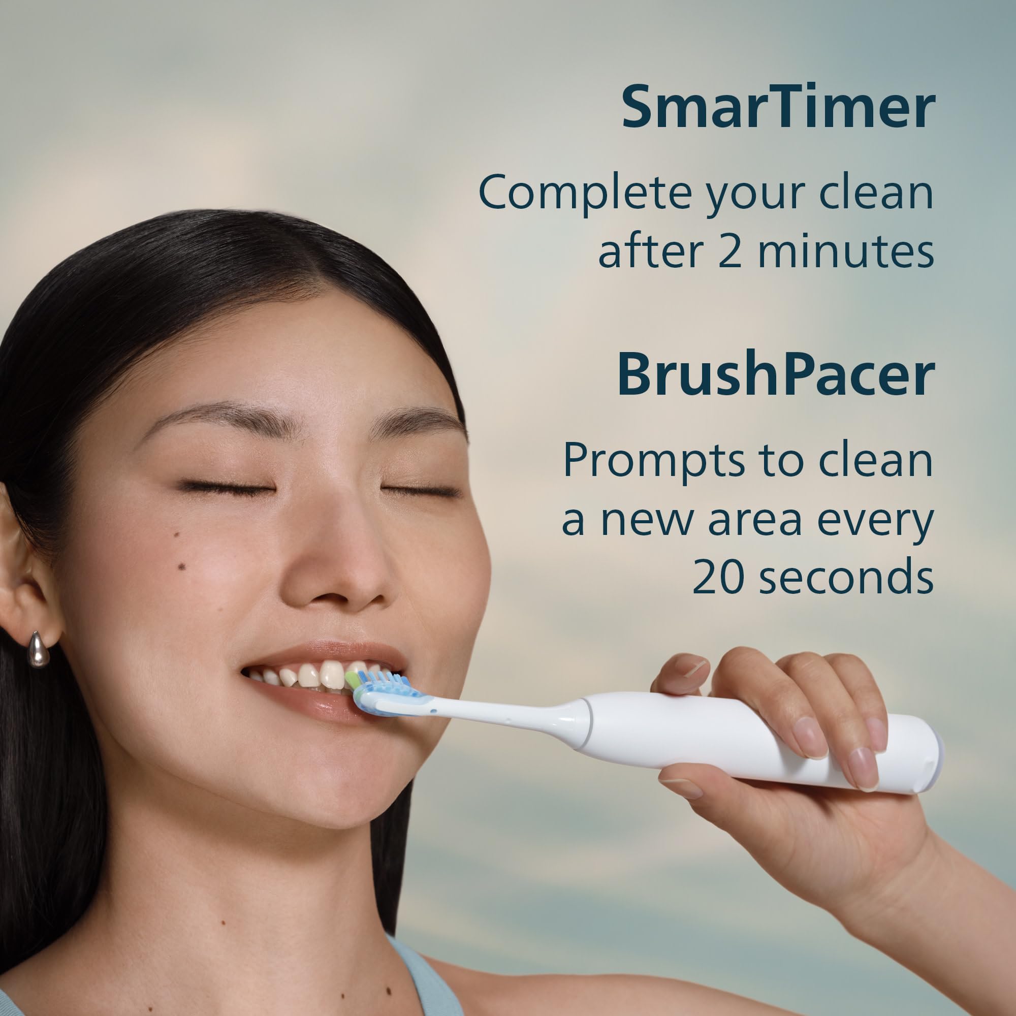 Philips Sonicare 6500 Series Electric Toothbrush - Next-Generation Sonicare Technology, Pressure Sensor, 9 Brushing Settings, SmarTimer, BrushPacer, 21-Day Runtime, Travel Case, White, HX7410/10
