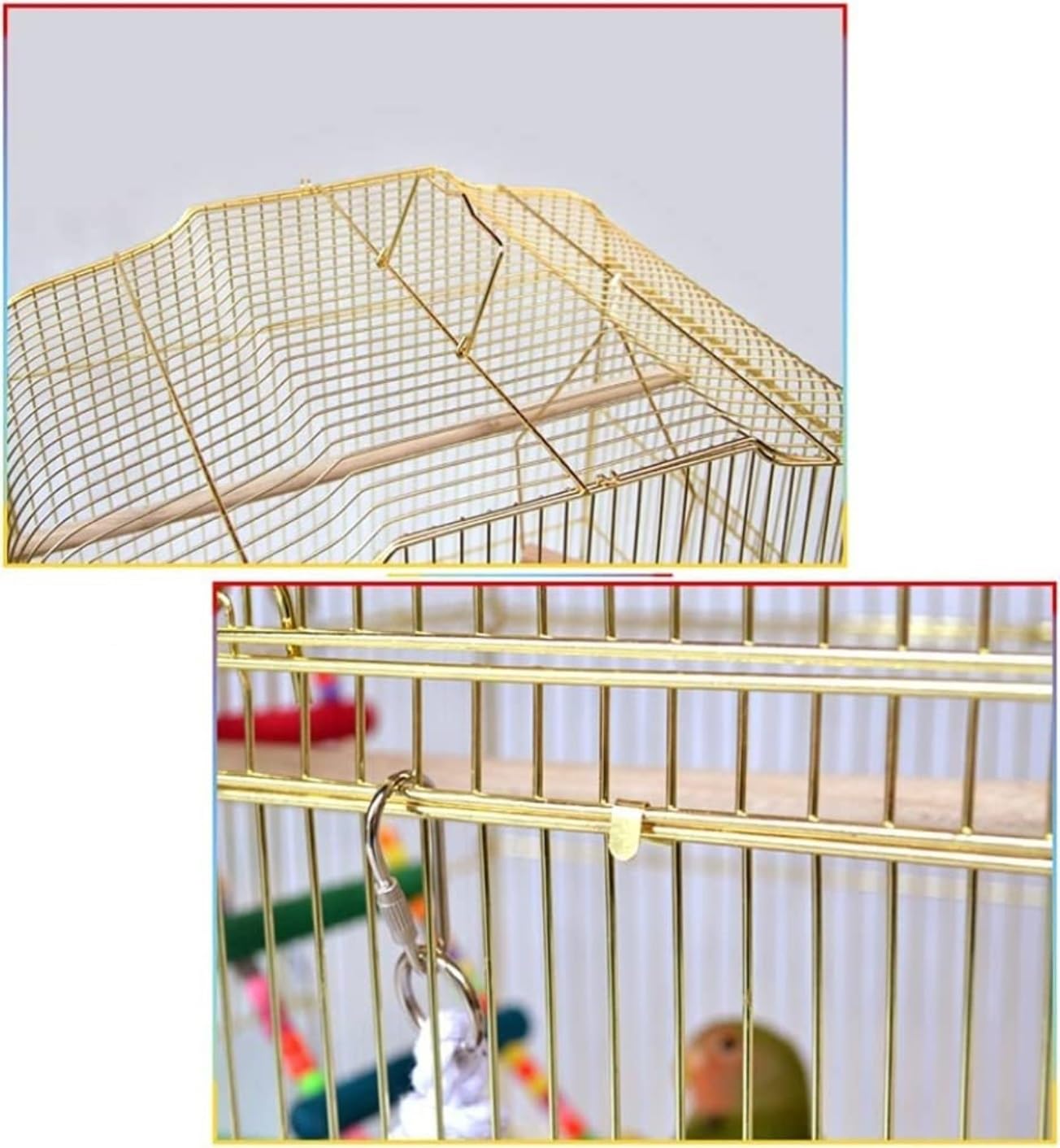 Vogelkäfig im Freien, Retro-Vogelkäfige, Großer Vogelkäfig, Quadratisch, Gold, Tragbar, Langlebig, Vogelhäuschen, Träger Für Zuhause Vogelvoliere Vogelkäfig Voliere