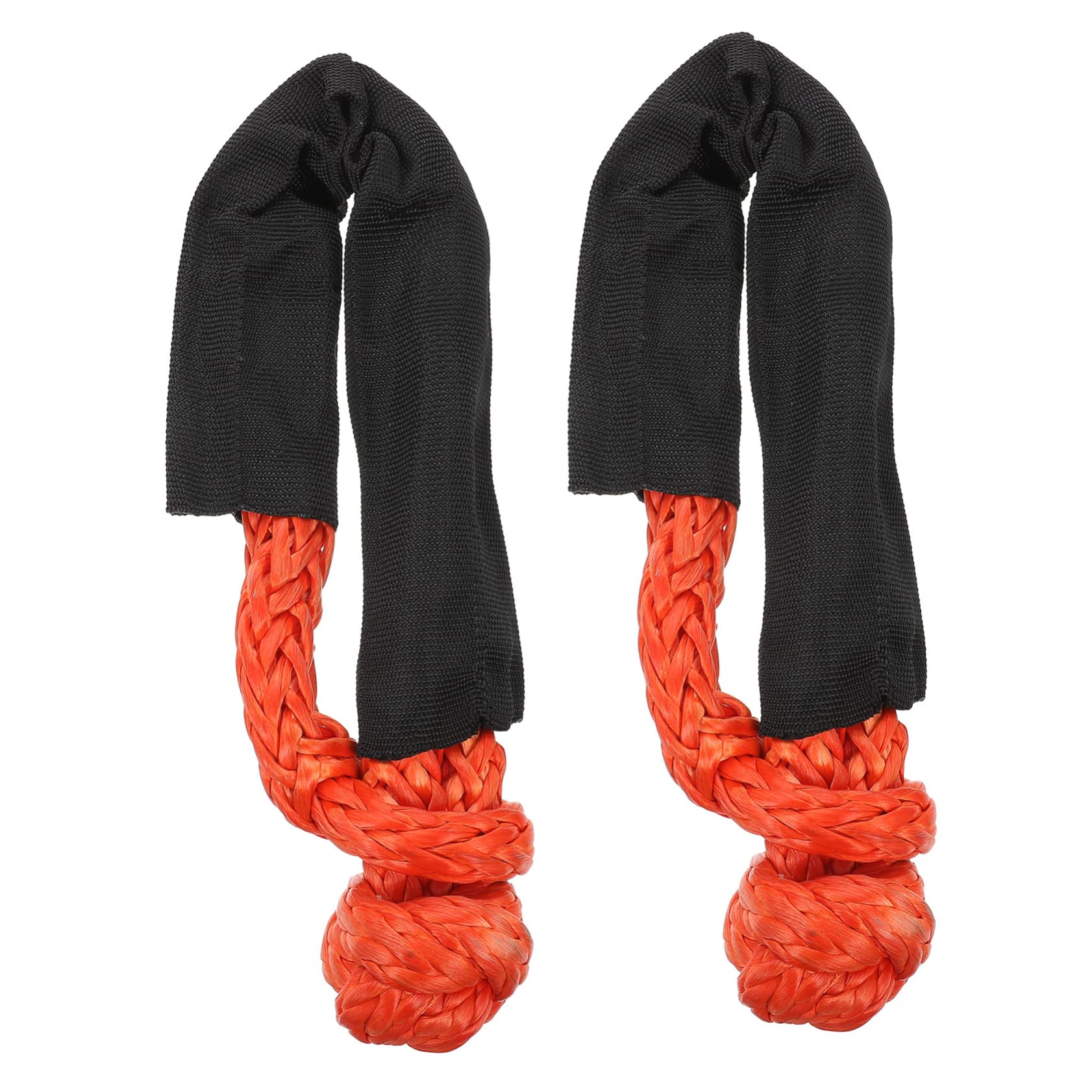 MOLUCKFU 2pcs Softer Shackle Rope with Protective Sleeve for Towing and Recovery Deep Orange Versatile for Off-Road Boating Suvs Atvs Trucks Heavy-Duty Pulling Capability