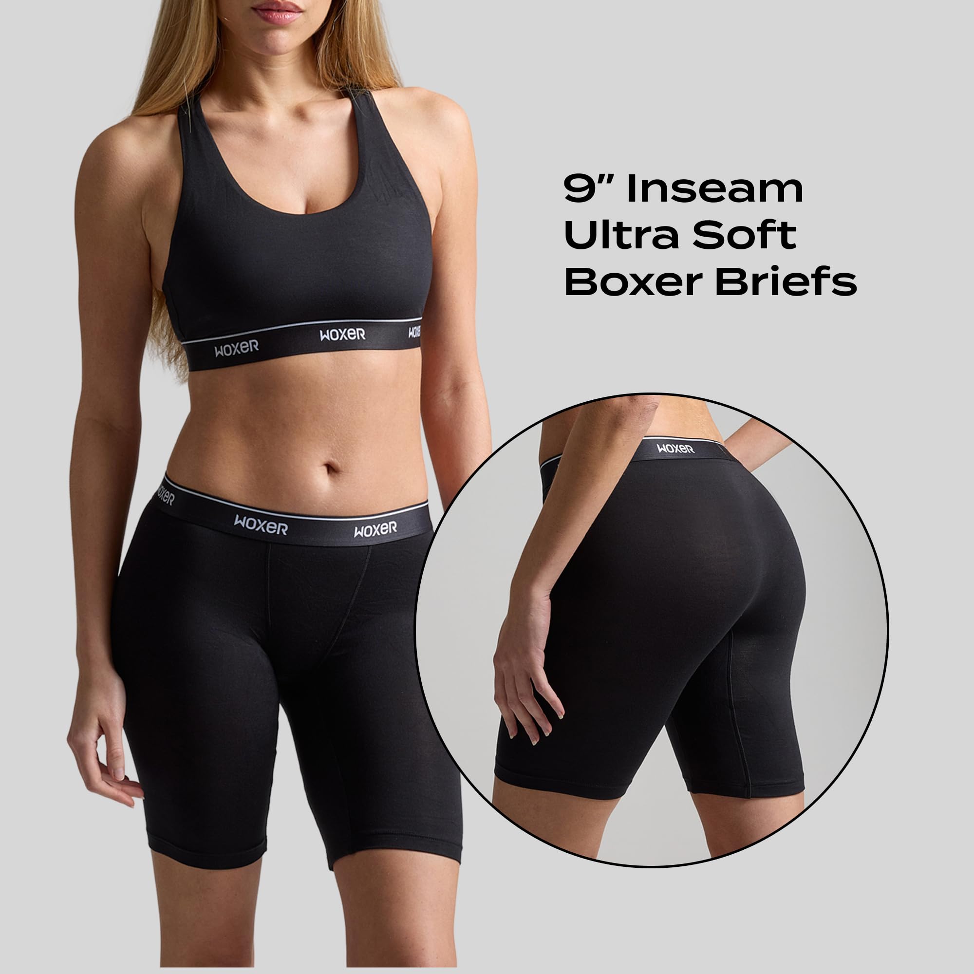 'Woxer Womens Boxers - Biker 9'' Boy Shorts Underwear for Women - Boxers for Women, Womens Boxer Briefs & Briefs for Women'