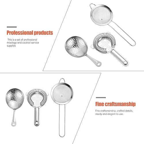 Miniatura 3 de Herramienta de barra de metal para bar, colador de cóctel, acero inoxidable, tamiz (estilo aleatorio)