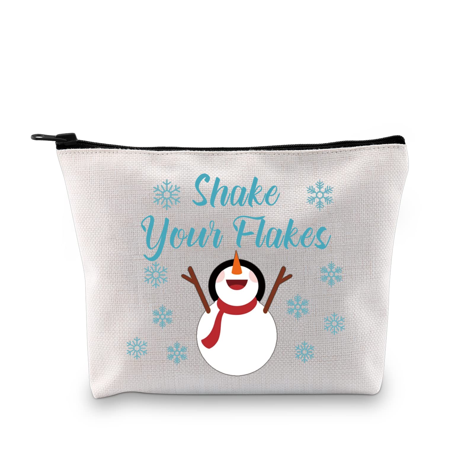 MNIGIU Funny Snowman Gift Shake Your Flakes Cosmetic Bag Snowflakes Makeup Bag Funny Christmas Gift, Shake Your Flakes