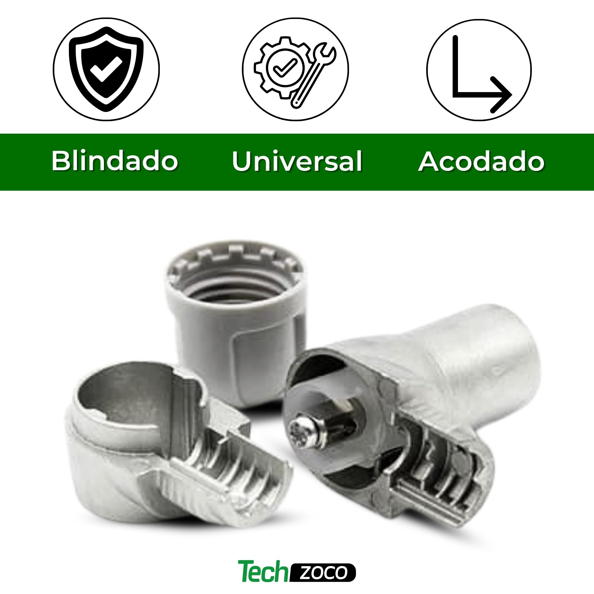 Pack de 6 Conectores Coaxiales Tipo IEC para cable de antena de TV, conectores CEI acodado blindado, 3 conectores macho + 3 conectores hembras , 6.9mm diámetro, 6 unidades - imagen 3