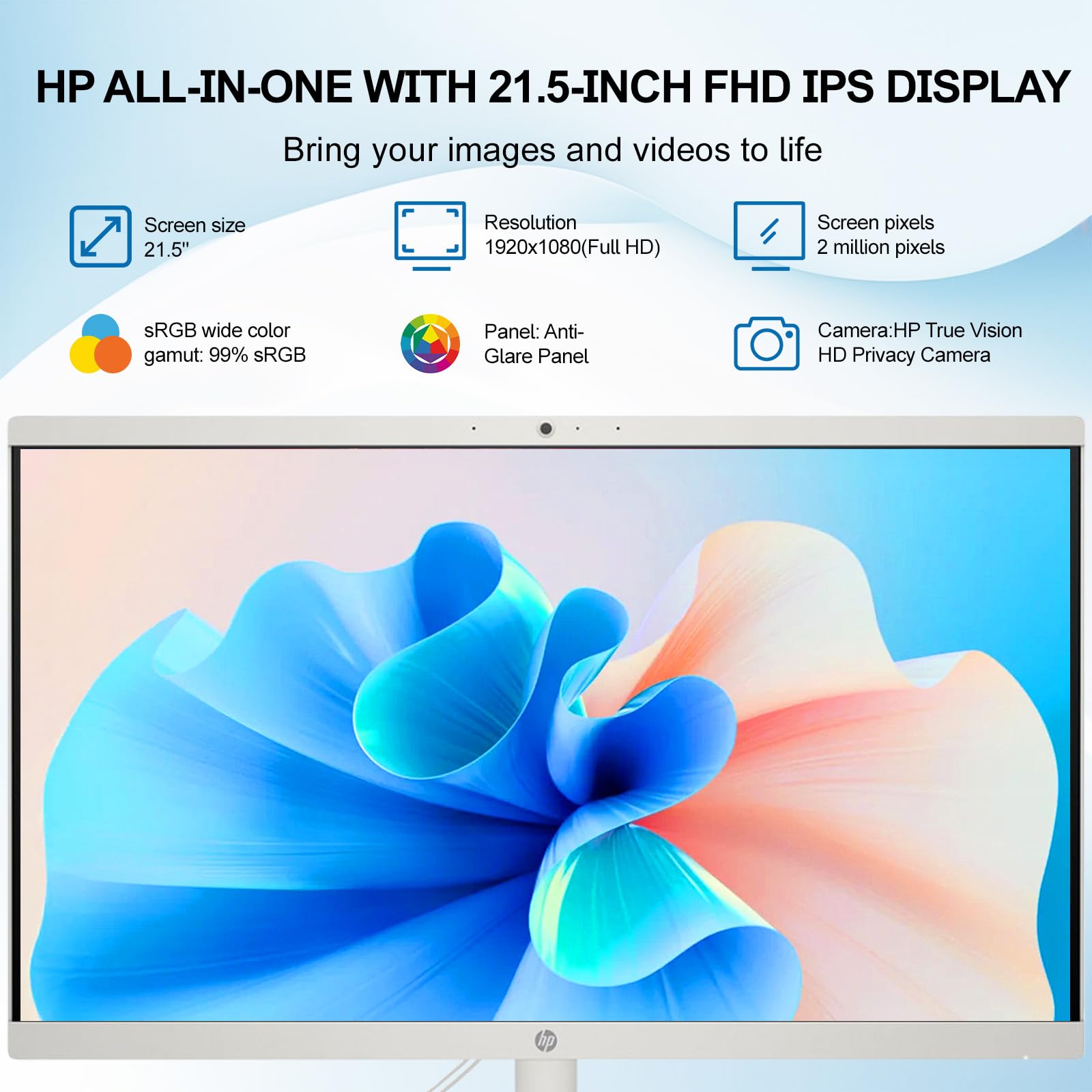 HP All in One Desktop Computer for Home, Intel Celeron J4025, 21.5 inch FHD Anti-Glare, WiFi 6, 32 GB DDR4, 1 TB SSD, 1TB USB Flash Drive, Home PC, Wired KB & Mouse, Windows 11 Pro, W/Accessories