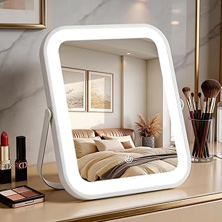 Espejo de tocador recargable con luces, espej...