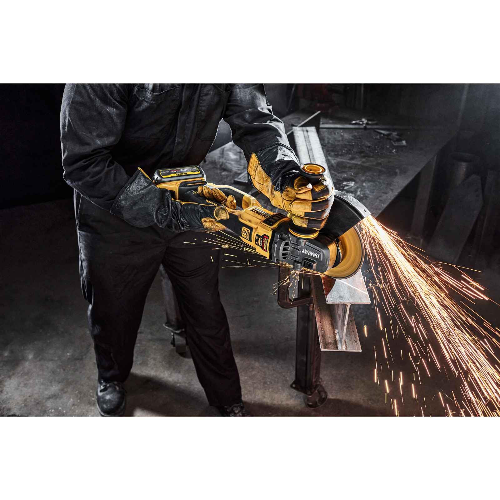 DeWALT Akumulatorowa szlifierka kątowa DCG460N-XJ 54 V 230 mm szlifierka tnąca szlifierka z przełącznikiem paddle
