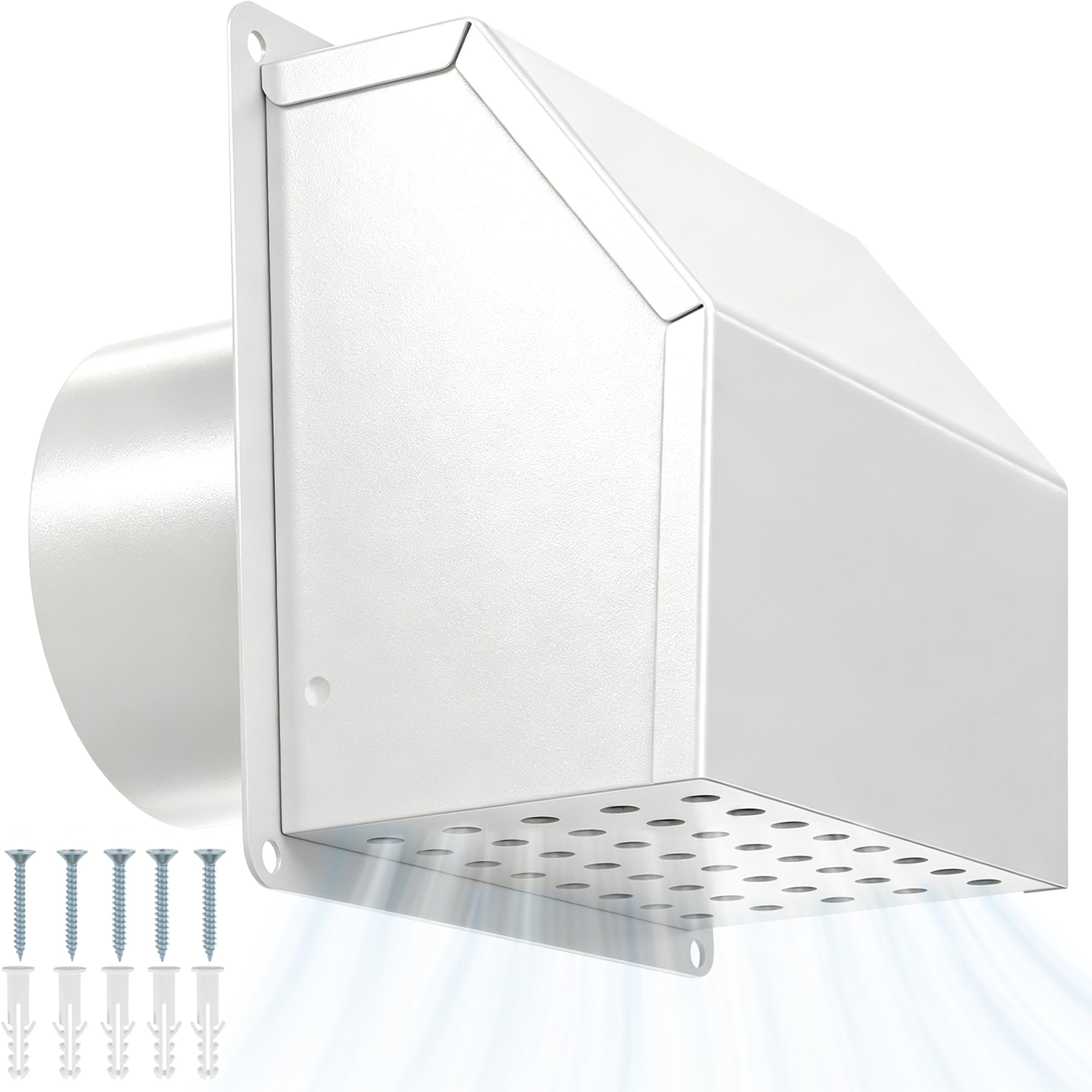 4 Inch Dryer Vent Cover Outside Hooded Wall Vent with Screen and Damper