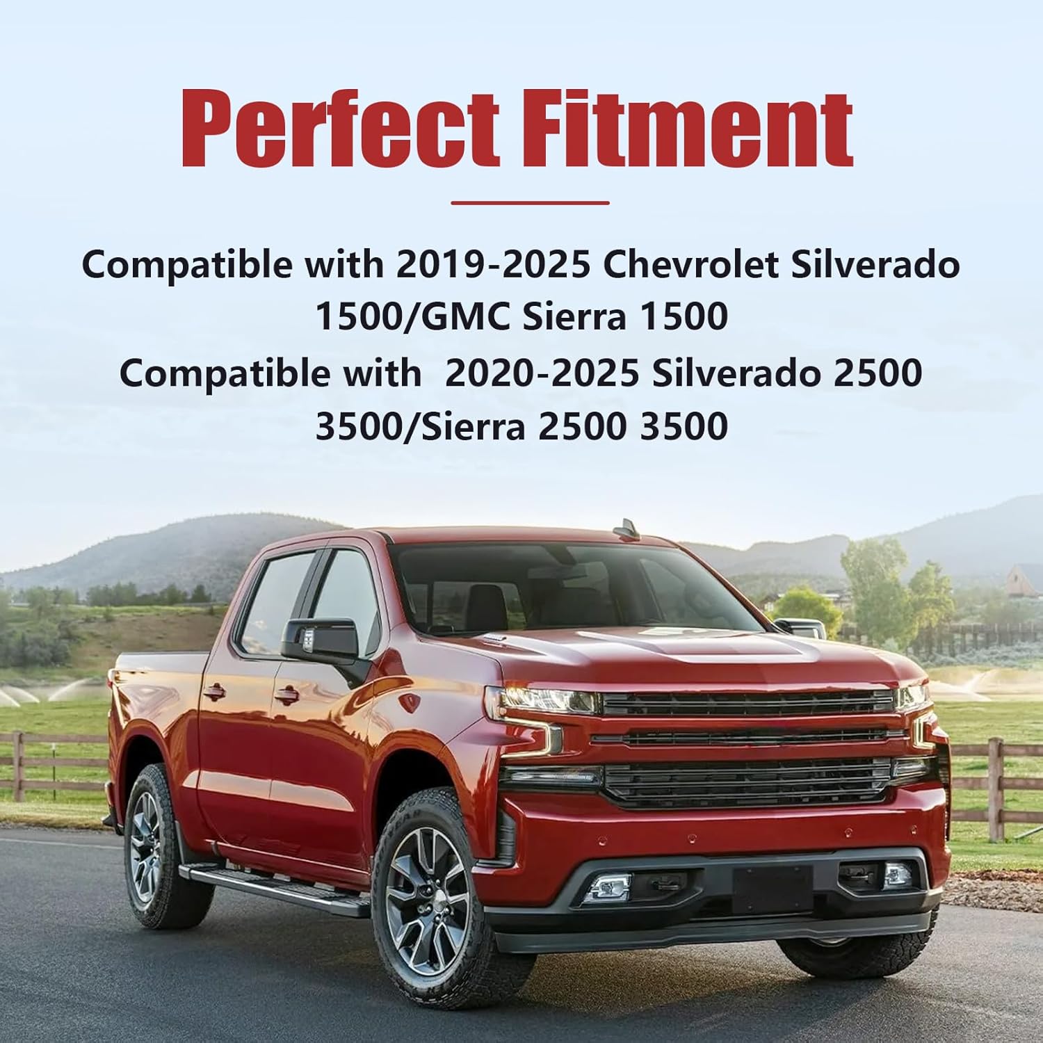 Central Control Dashboard Kit Compatible with 2019-2025 Chevy Silverado 1500 2500 3500, Fit for 2019-2025 GMC Sierra 1500 2500 3500 (Carbon Fiber Style)