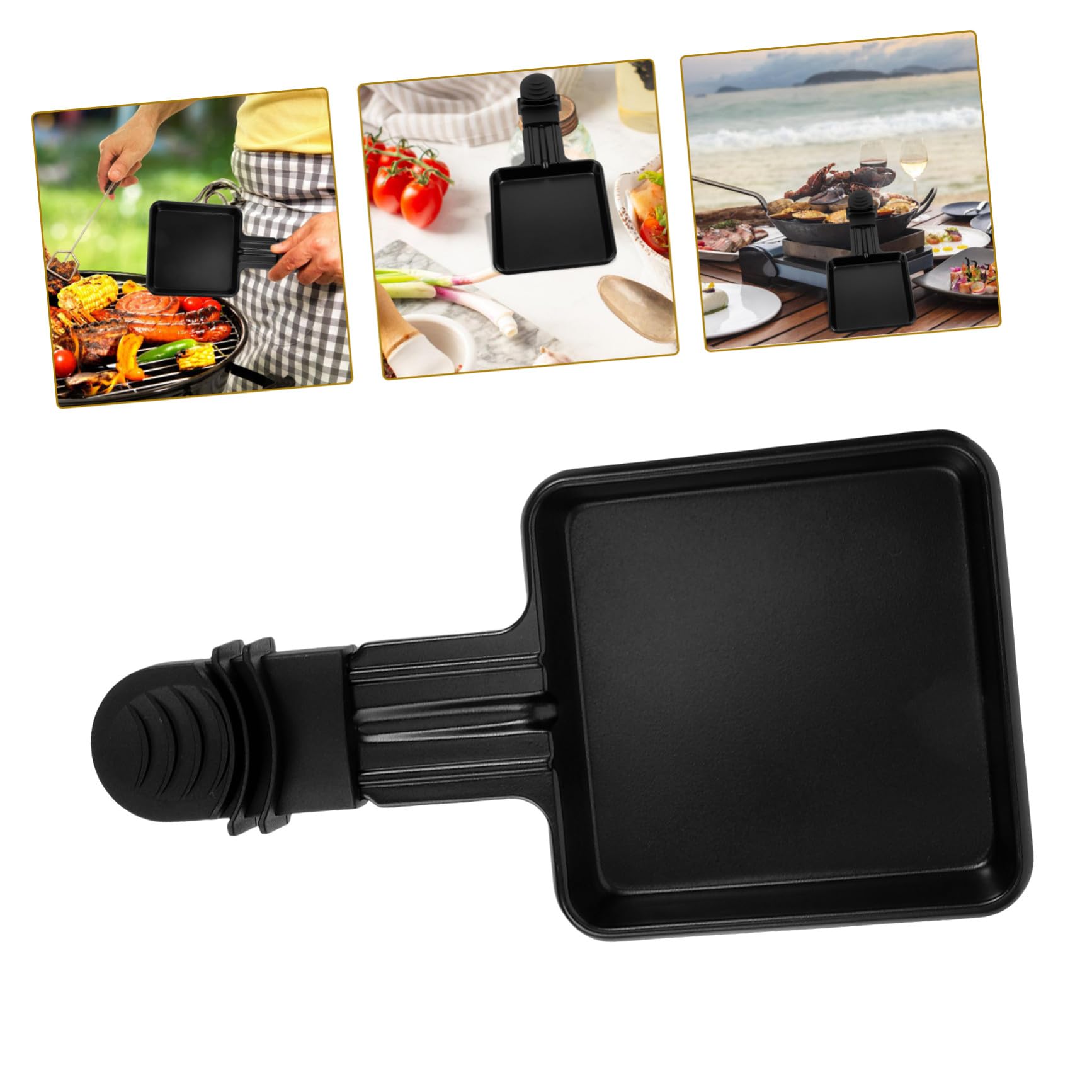 Cabilock 4 Stück Teiliges Edelstahl Raclette Grillpfännchen Mini Quadratische Käse-schmelzpfannen Hitzebeständig Wiederverwendbar für Raclette Grill und Grillgerichte