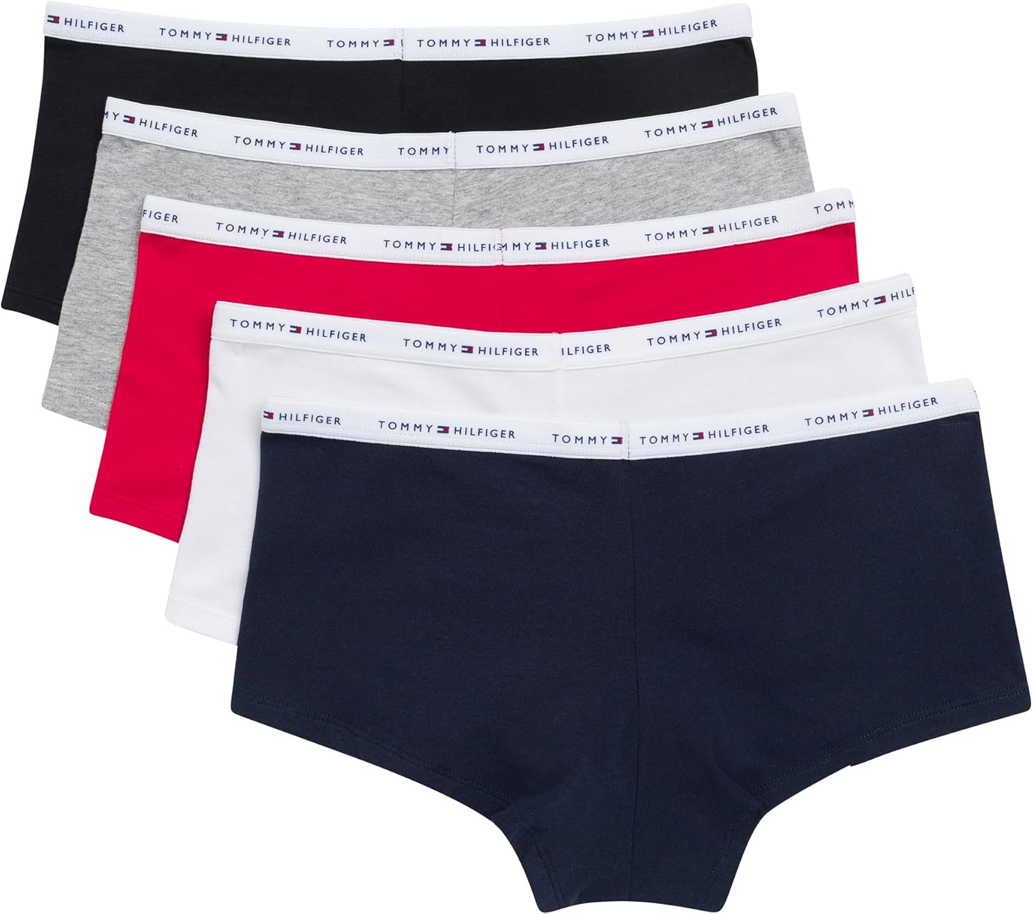 Tommy Hilfiger womens 5-pack Classic Cotton Logo Boyshort - Image 2