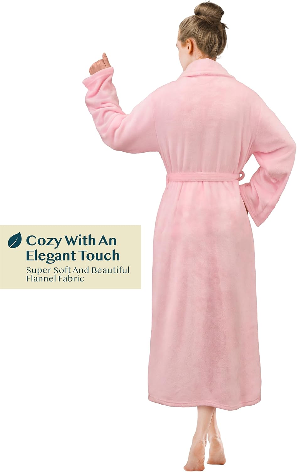 PAVILIA Womens Robe Fleece Plush Soft, Fluffy Fuzzy Cozy Warm Bathrobe, Shower Spa House Long Robe for Women - Image 2