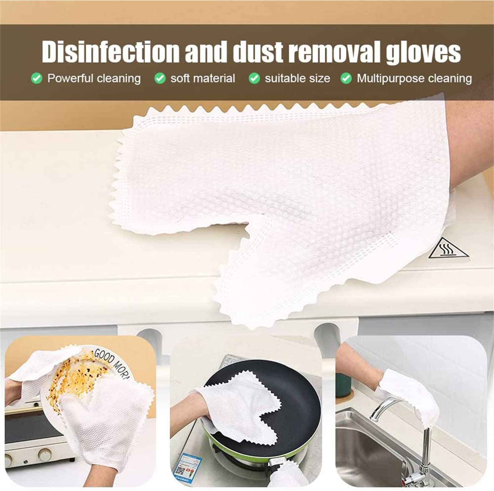 Guantes de Limpieza de Escamas de Pescado Tela no Tejida PañOs para Quitar el Polvo Cocina de Microfibra Guantes para Limpieza Lavable para La Limpieza de La Cocina del Hogar,60pcs