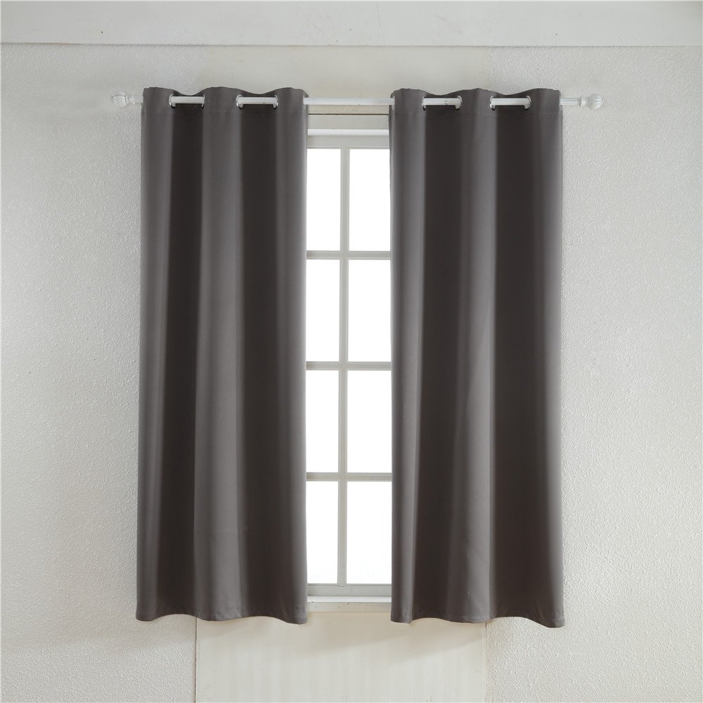 BIGUFRTEXFlame Retardant Grey Curtains 42"W x 84"L Grey