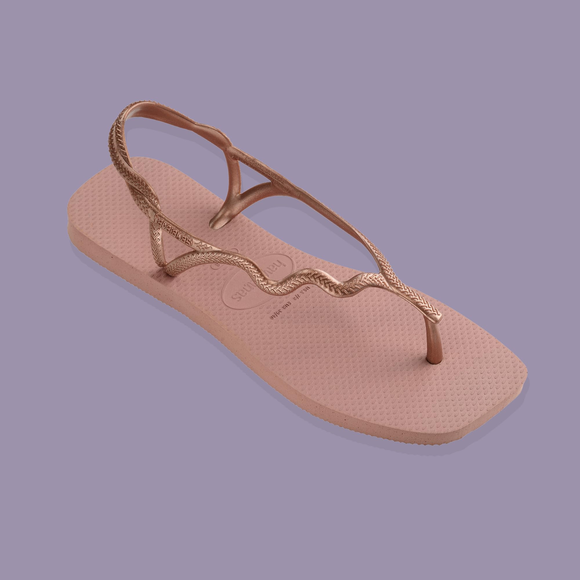 Havaianas - Soleil, Sandali A T Da Donna Eleganti, Resistenti E Confortevoli, Chiusura Posteriore, Cinghie Ondulate E Suola Con Bordi Squadrati