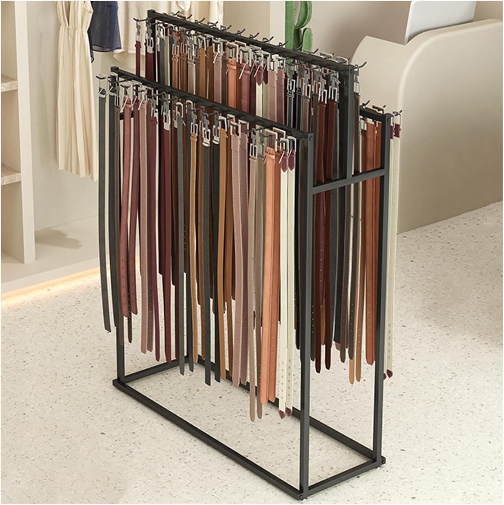 YNBSHGAA Belt Organizer, Space Saving Storage Solution for Ties, Scarves and Wallets, Closet Wardrobe Accessories,Black-60x40x150CM