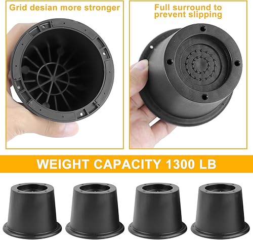 Miniatura 5 de Elevadores de cama, 8 elevadores de mesa, elevadores redondos de muebles para sofá, mesa, sofá, escritorio, silla, bloques de elevadores de cama,