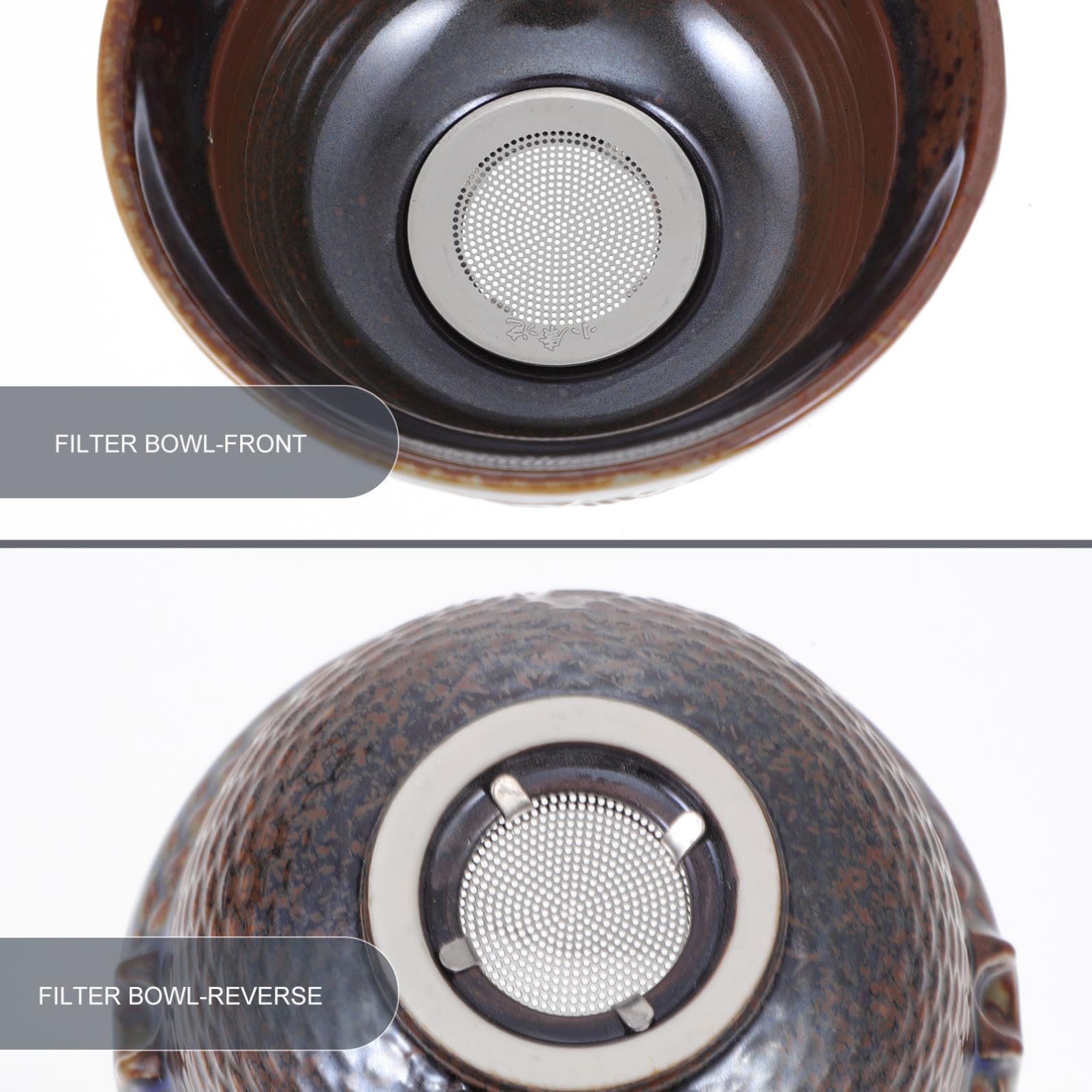 Milisten Tetera Cerámica Marrón Filtro Eficaz y Fácil de Limpiar, Adecuado para Preparar Infusiones y Té de Hierbas en Casa