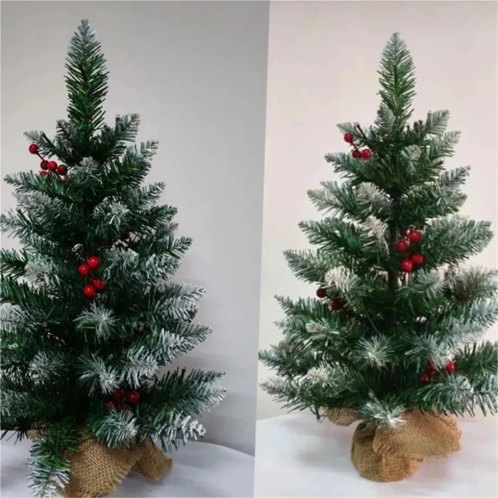 Mini albero di Natale artificiale, 45cm 60cm, decoro da tavolo PVC